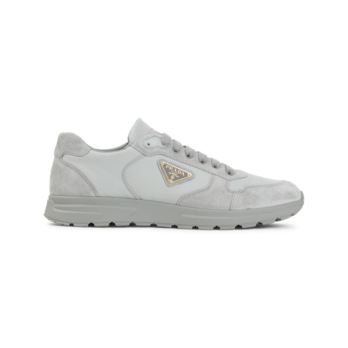 Prada Modern Grey Sneakers With Textured Design