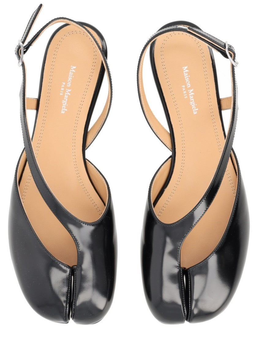 Maison Margiela Tabi Slingback Split-Toe Leather Flats