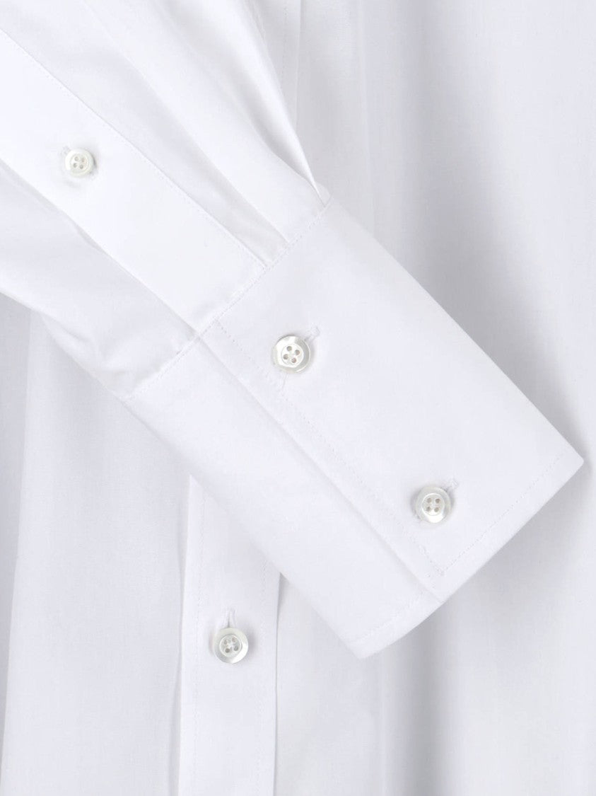 Maison Margiela White Poplin Front Tie Mini Dress