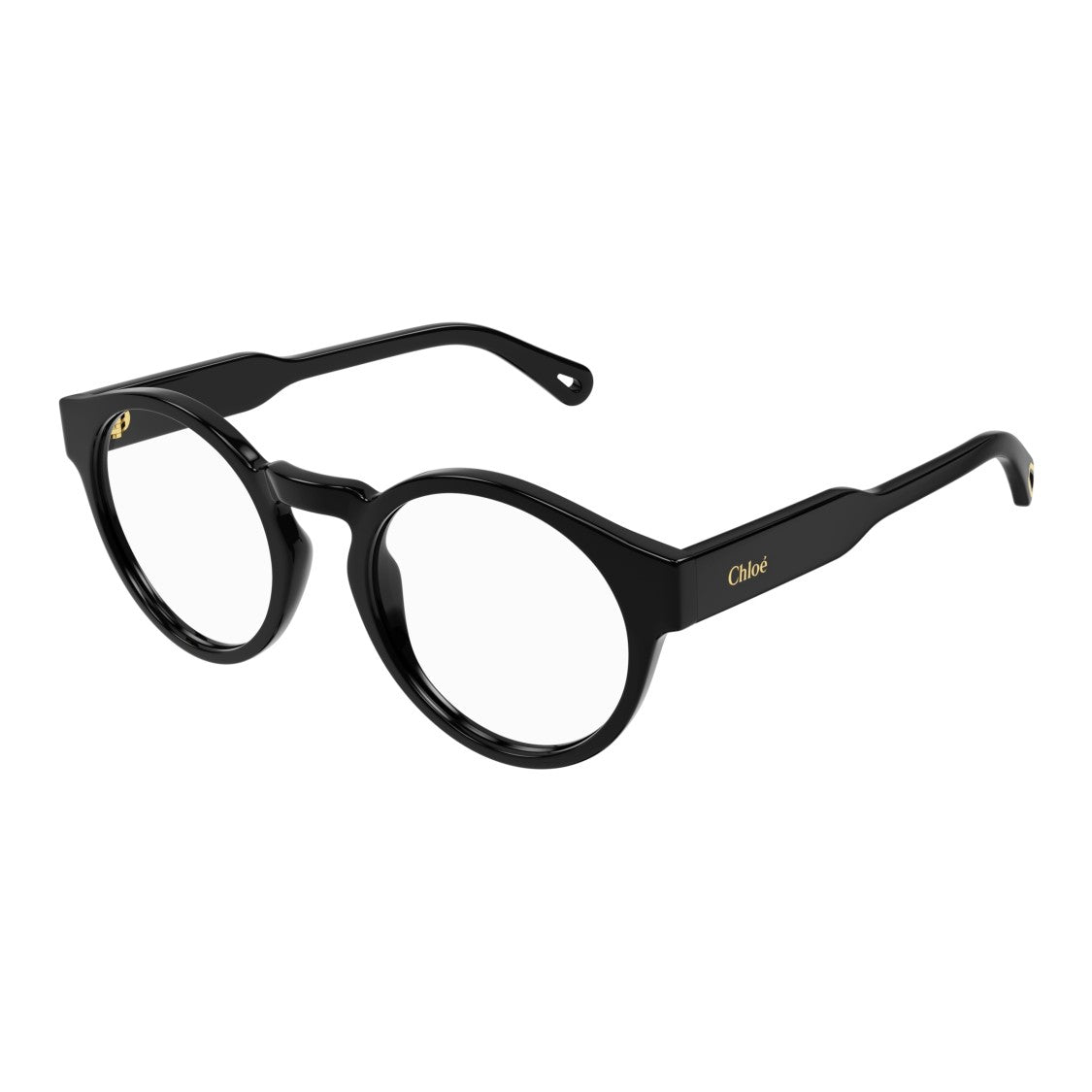 Chloé Ch0159o Round Frame Eyeglasses In Glossy Black