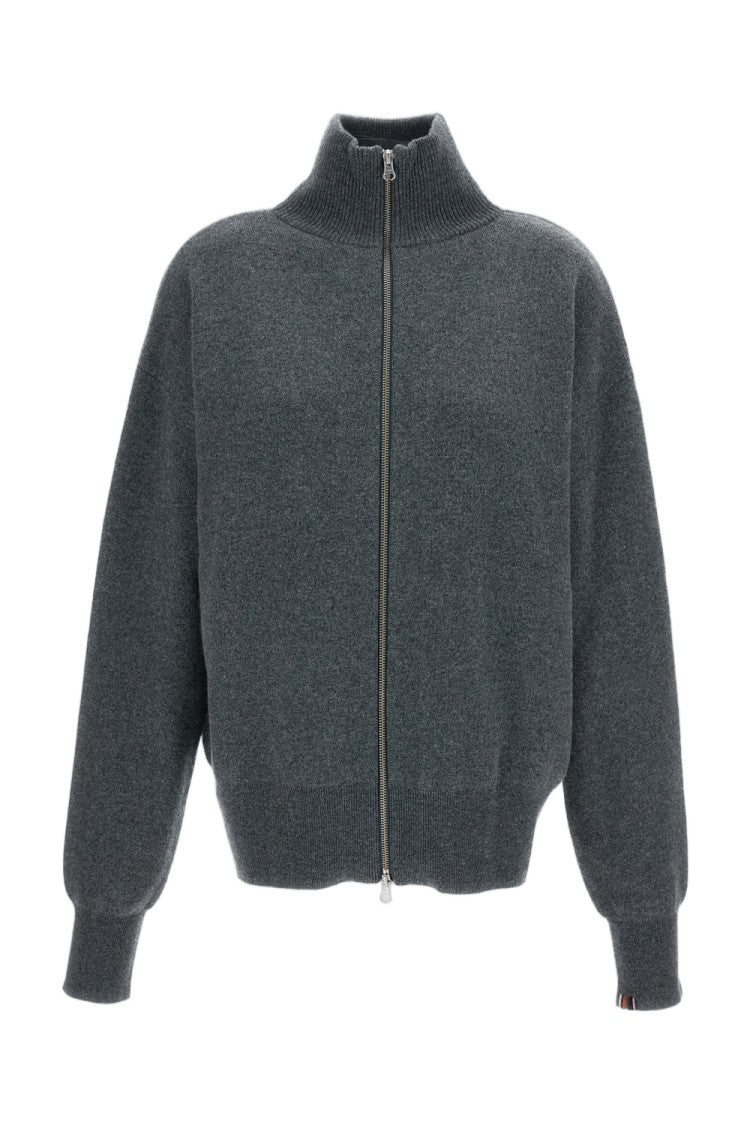 Extreme Cashmere Grey Xtra Cashmere Zip-Up Cardigan