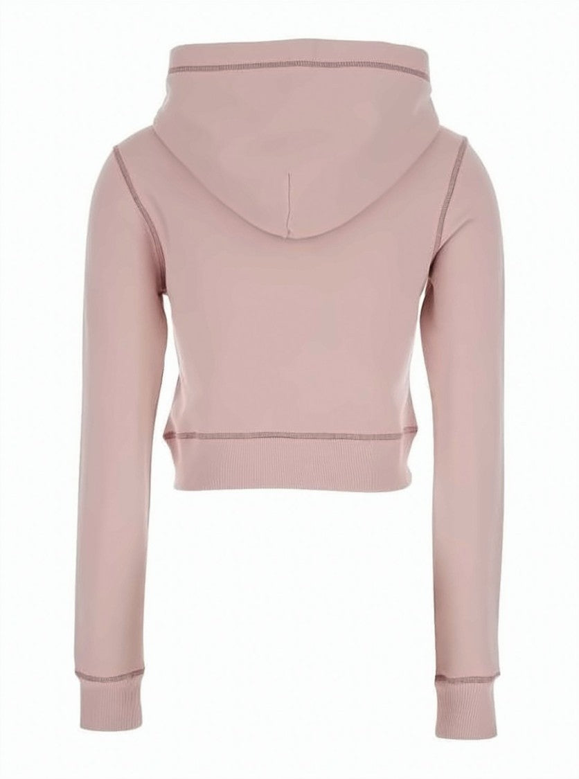 Diesel Cropped Long-Sleeve Hoodie With Heart Graphic
