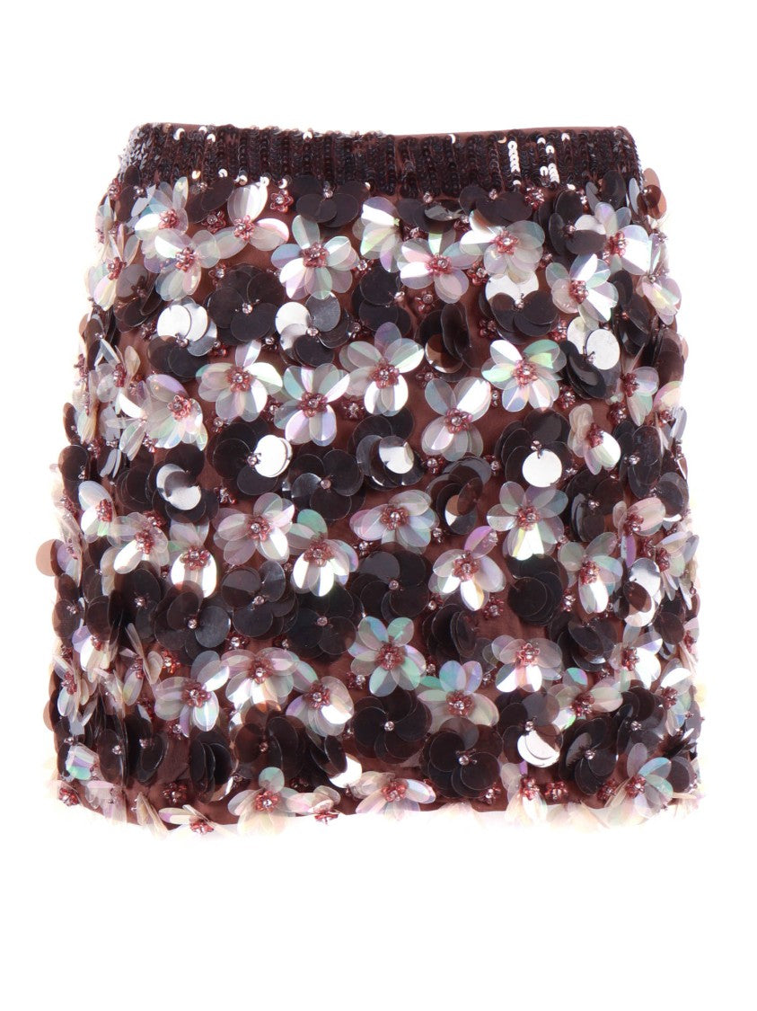 P.A.R.O.S.H. Iridescent Sequin Embellished Mini Skirt