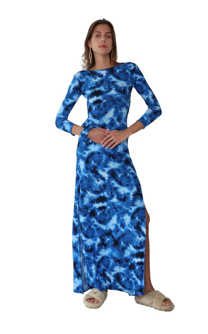 Hawa Made From Love Blue Abstract Maha Dress