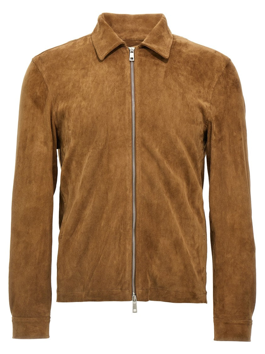 Giorgio Brato Vegetable-Tanned Suede Jacket With Classic Collar