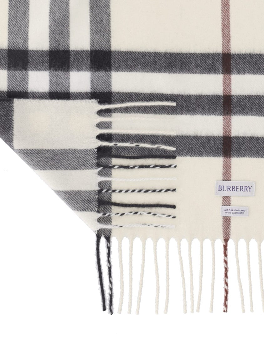 Burberry Cream Check Cashmere Scarf