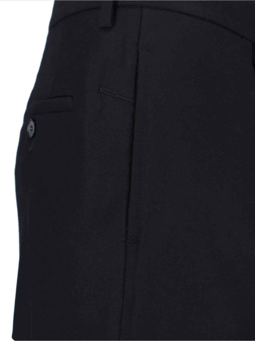 Cruna Straight-Leg Black Trousers With Tailored Fit