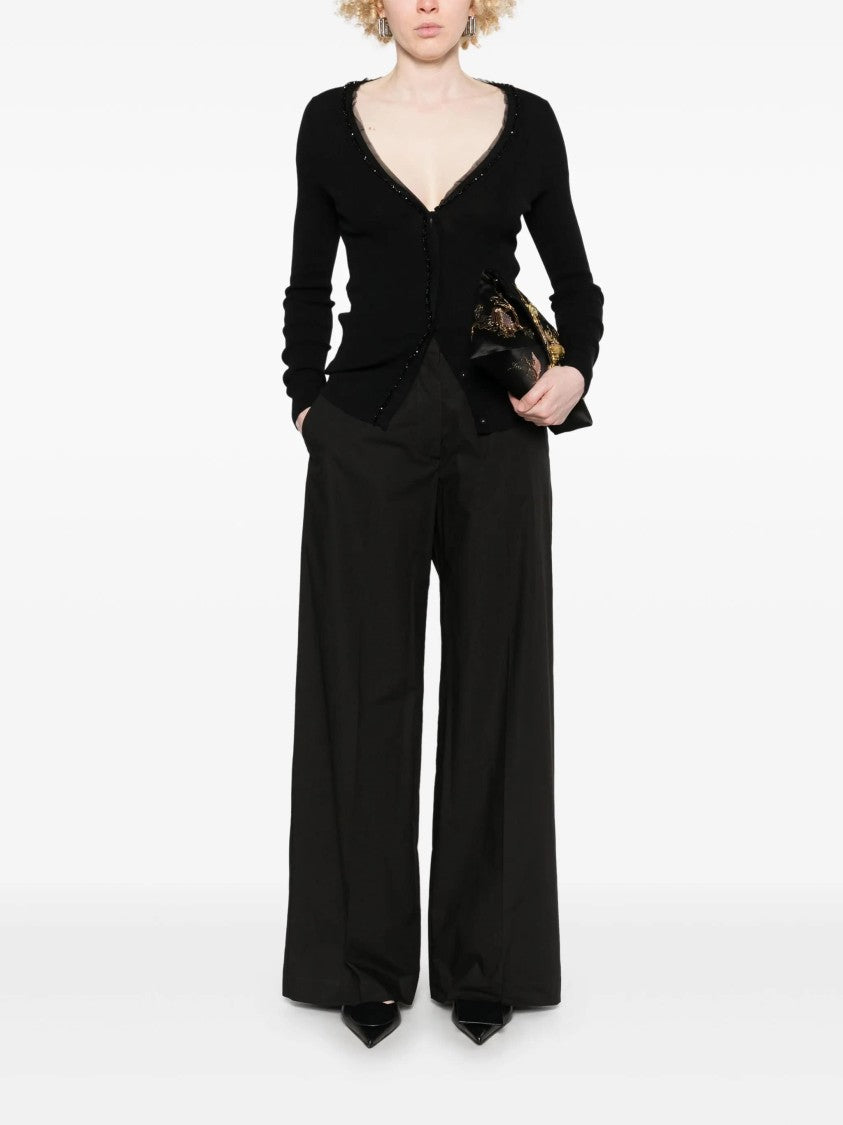 P.A.R.O.S.H. Pantaloni Wide Leg Drawstring Cotton Pants