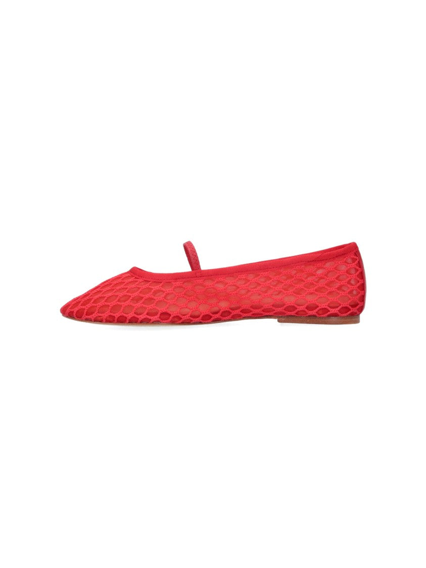 A.P.C. Swan Mesh Ballerinas Red