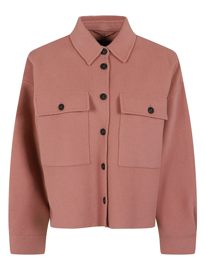 Max Mara Antique Pink Zerbino Double Wool-Blend Jacket