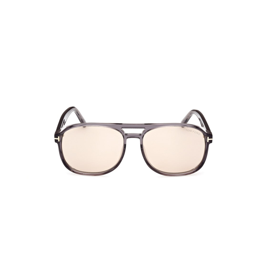 Tom Ford Translucent Grey Acetate Aviator Sunglasses With Metallic Detail