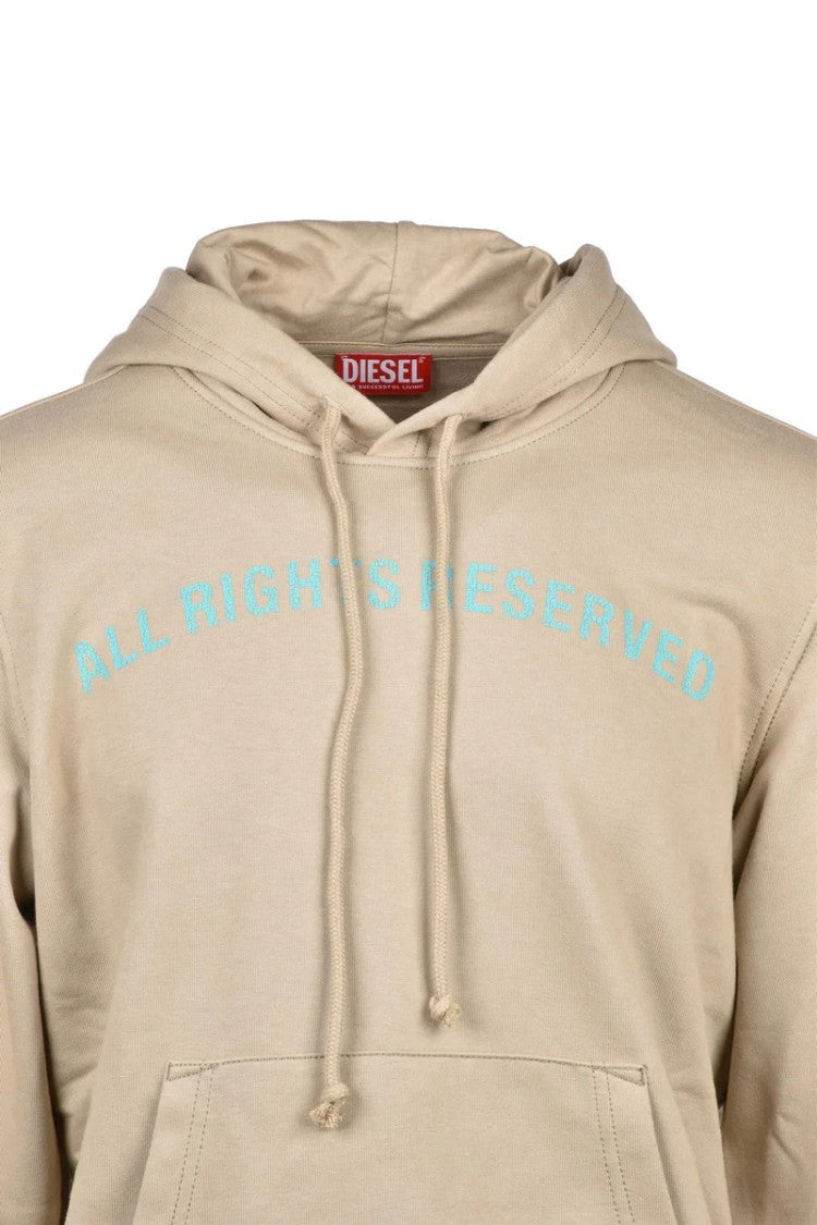 Diesel Khaki Graphic Cotton Hoodie