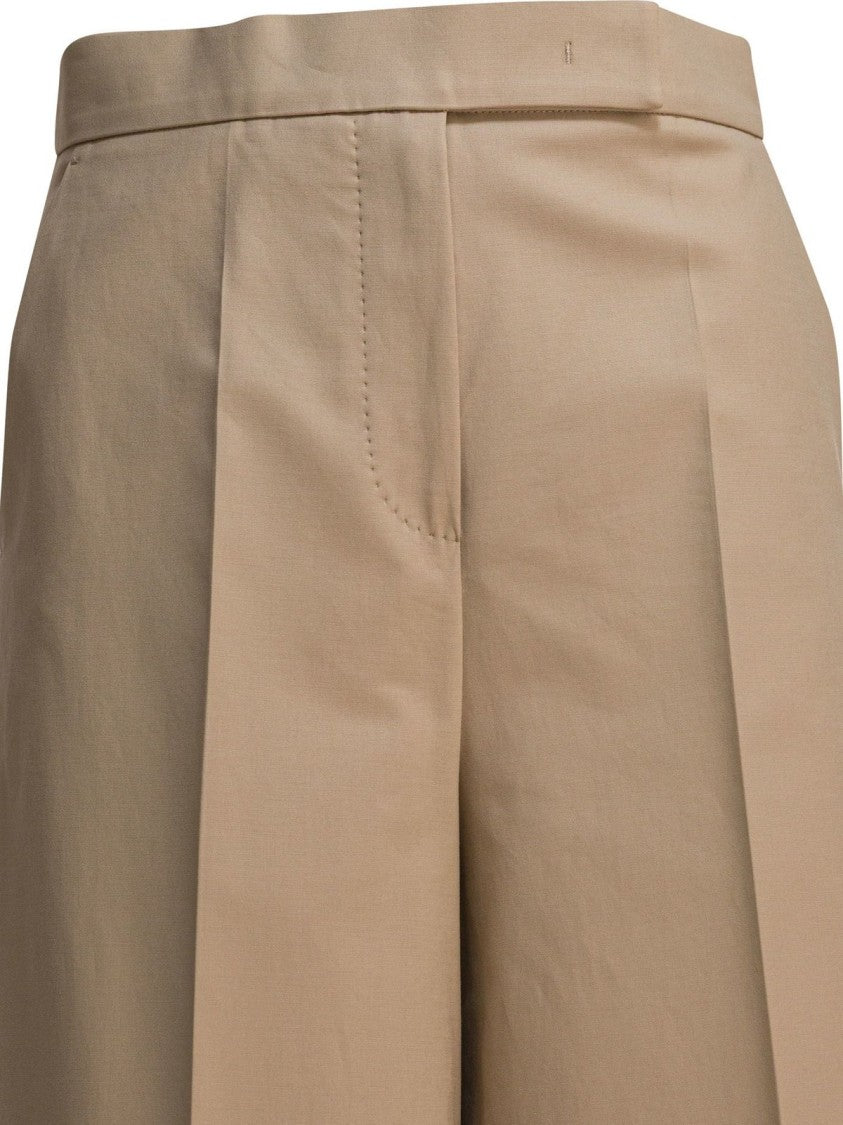 Max Mara Wide-Leg Cropped Pants With Clean Front