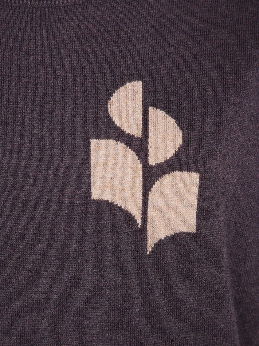 Isabel Marant Étoile Cropped Knit Sweater With Abstract Floral Motif