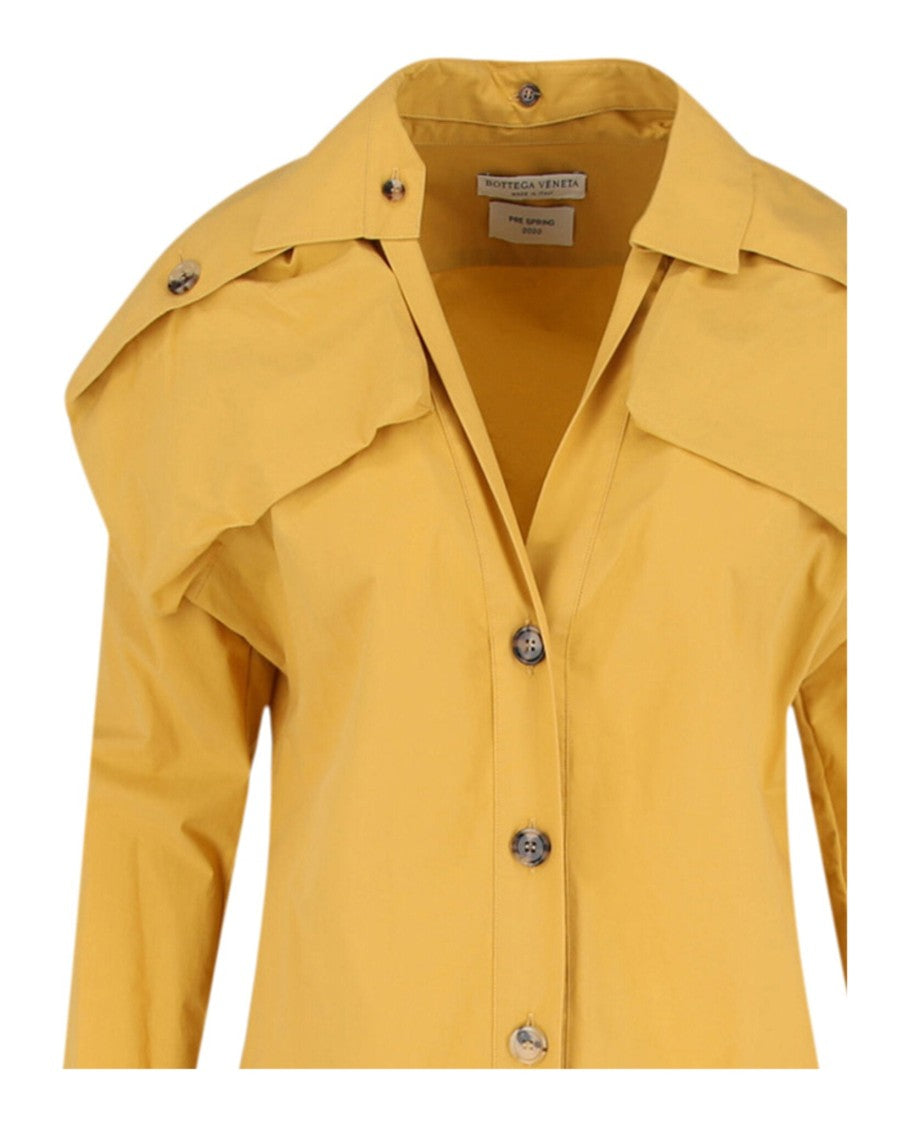 Bottega Veneta Fitted Shirt Dress With Collared Neckline And Oversized Pockets