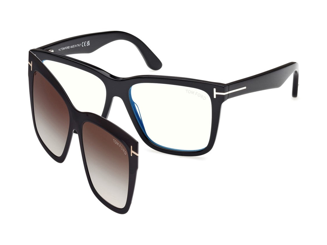 Tom Ford Ft6069-B T-Shaped Metal Detail Oversized Square Sunglasses