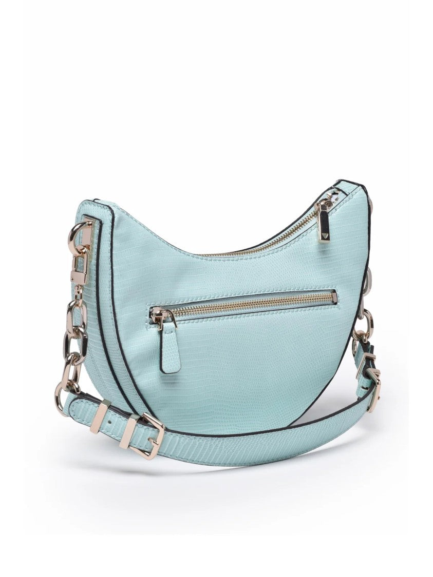 Guess Aqua Polyurethane Crescent Shoulder Bag