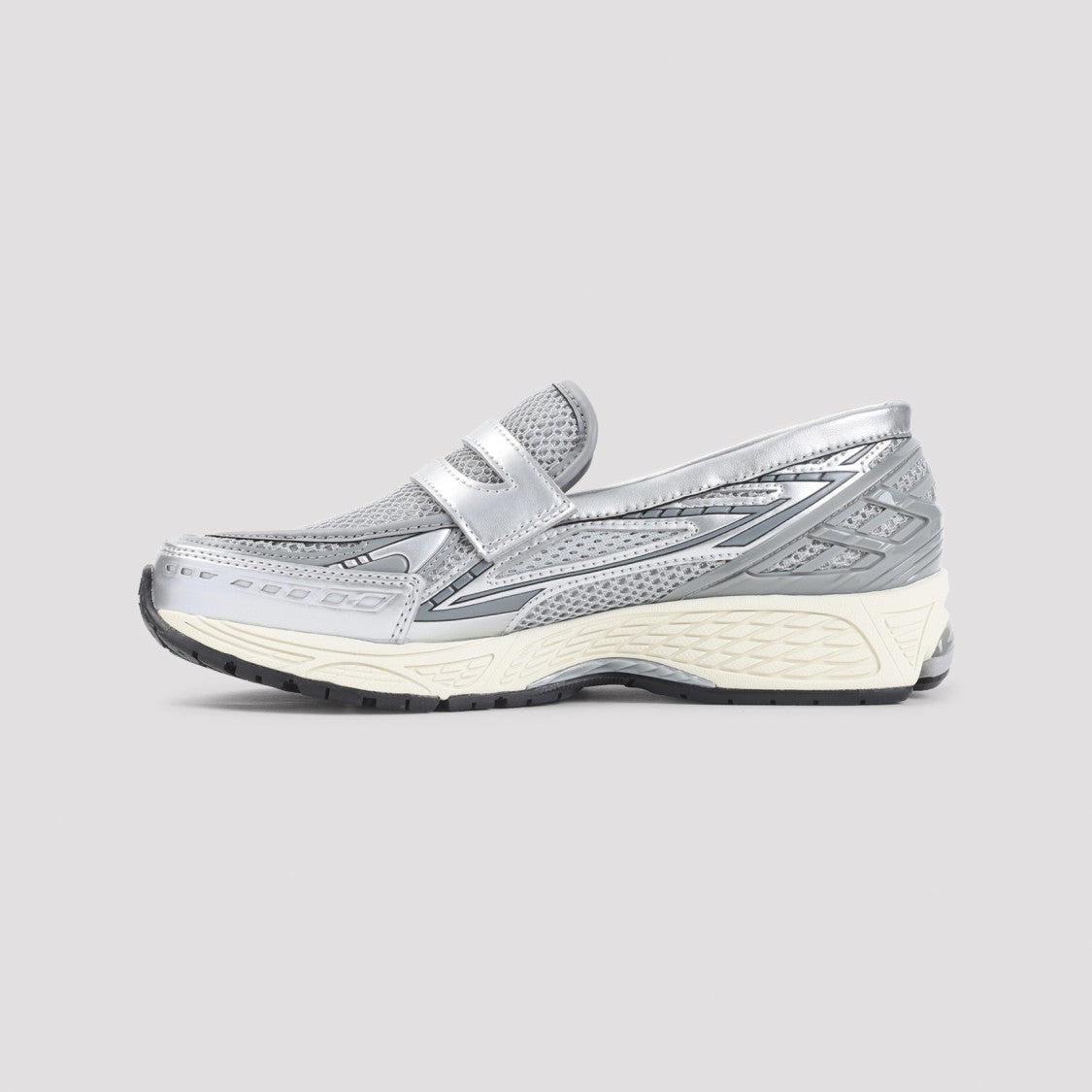 New Balance Futuristic Slip-On Sneakers With Metallic Textile Upper