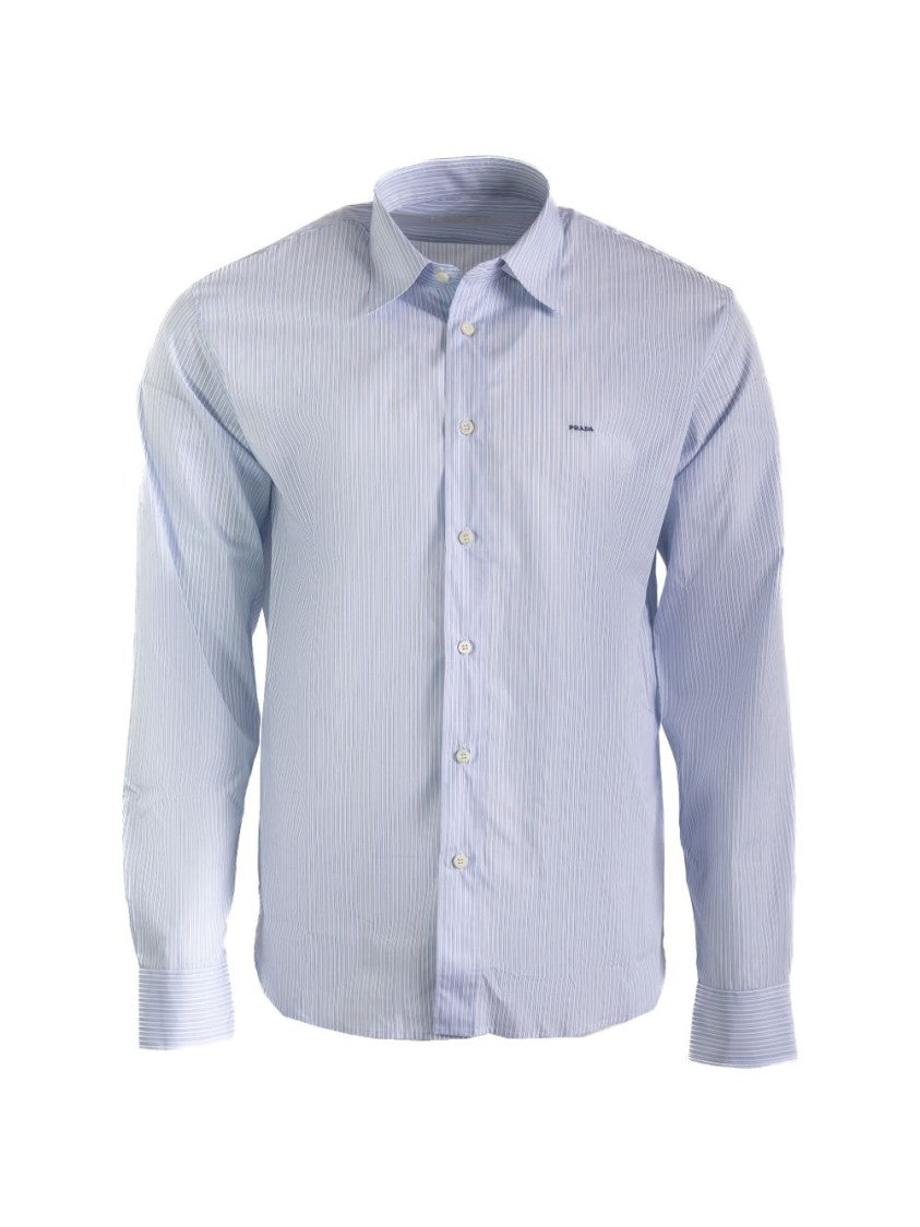 Prada Cotton Mother-Of-Pearl Button Shirt