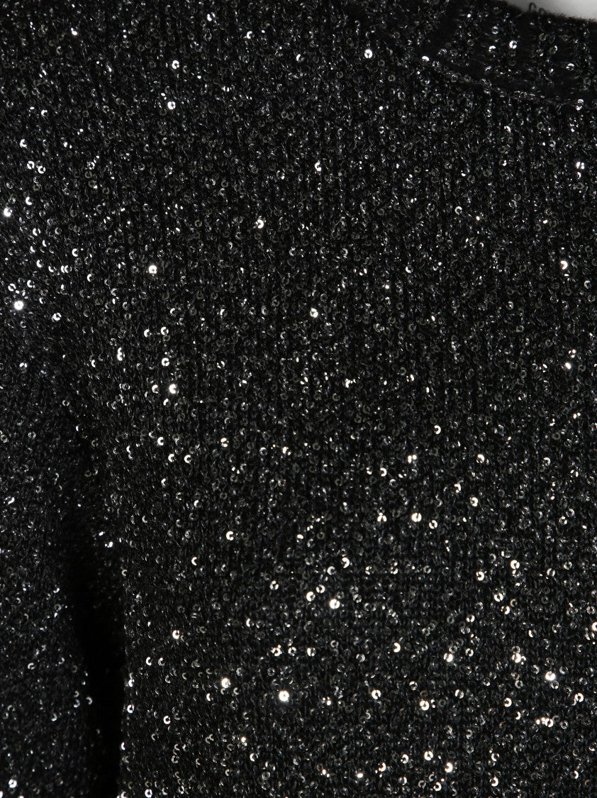 Golden Goose Cropped Knit Top With Sparkling Texture