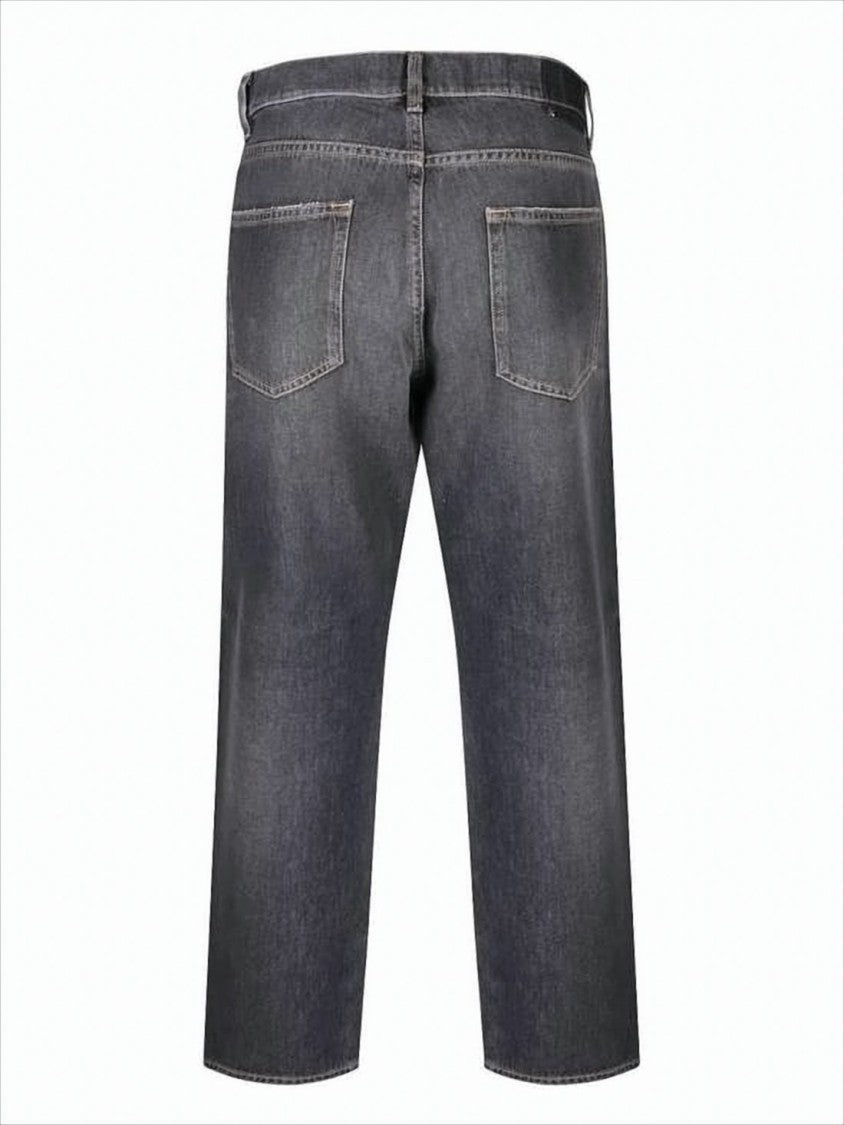 Golden Goose Relaxed Fit Cropped Black Denim Pants