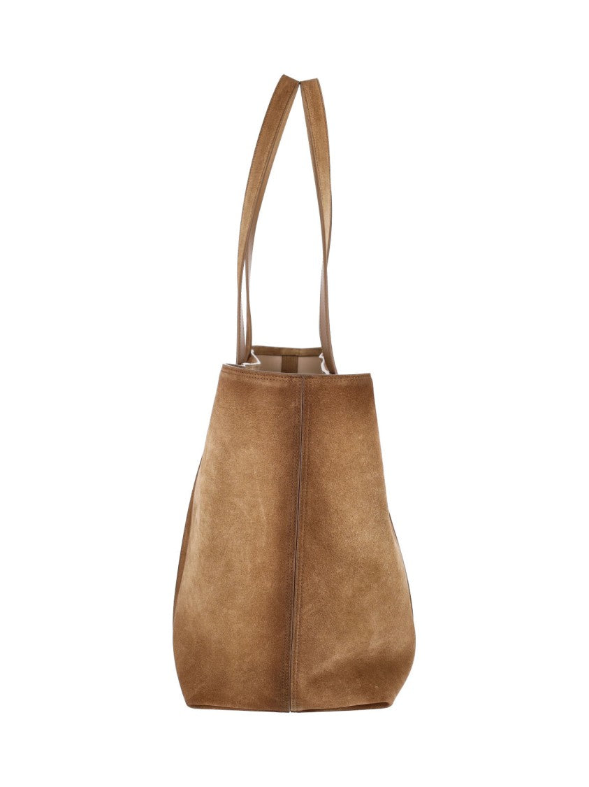 Jil Sander Brown Foro Suede Tote Bag
