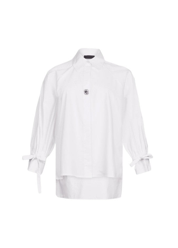 Liu Jo White Poplin Shirt With Jewel Detail