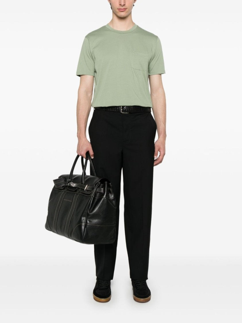 Pt Torino Tailored Black Trousers With Classic Waistband