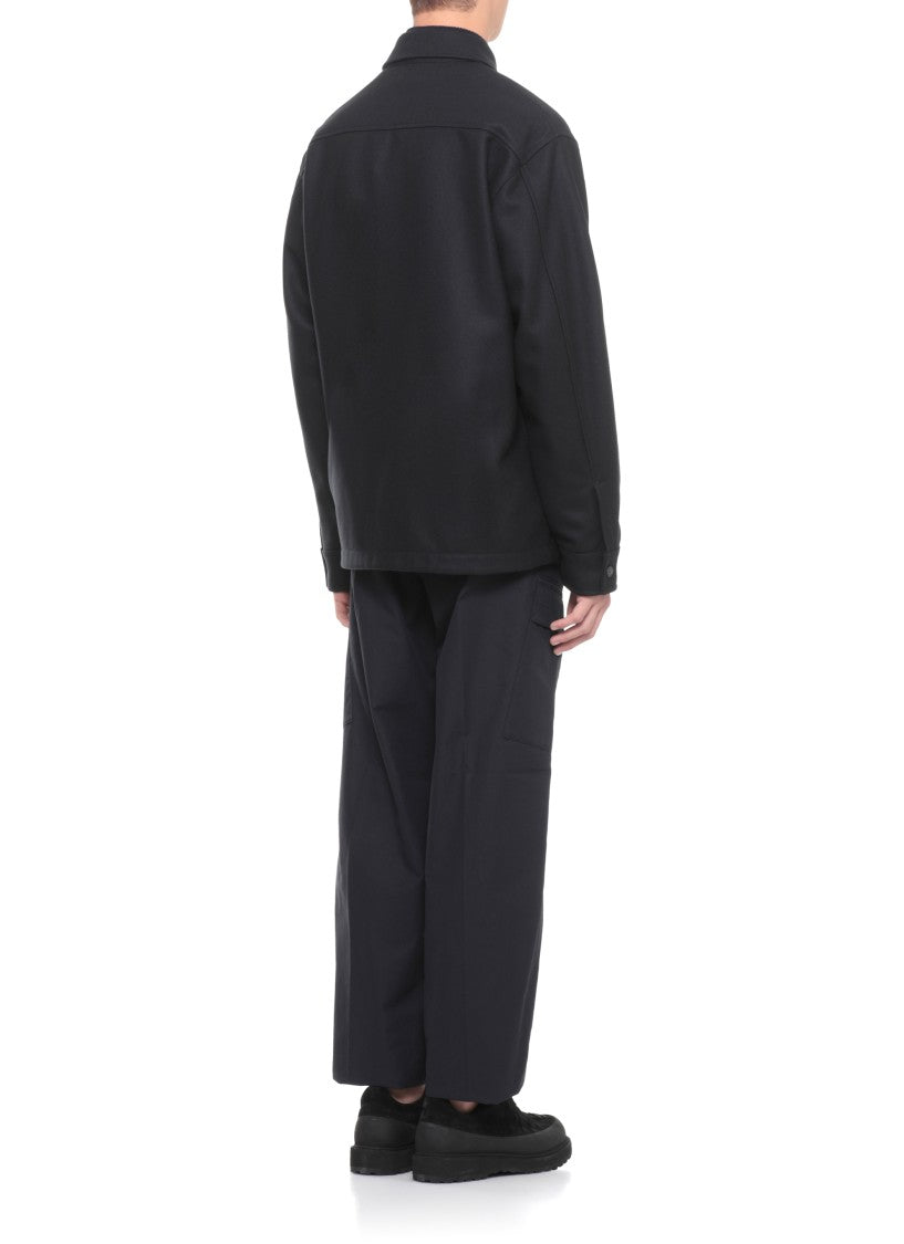 Stone Island Black Wool Overshirt