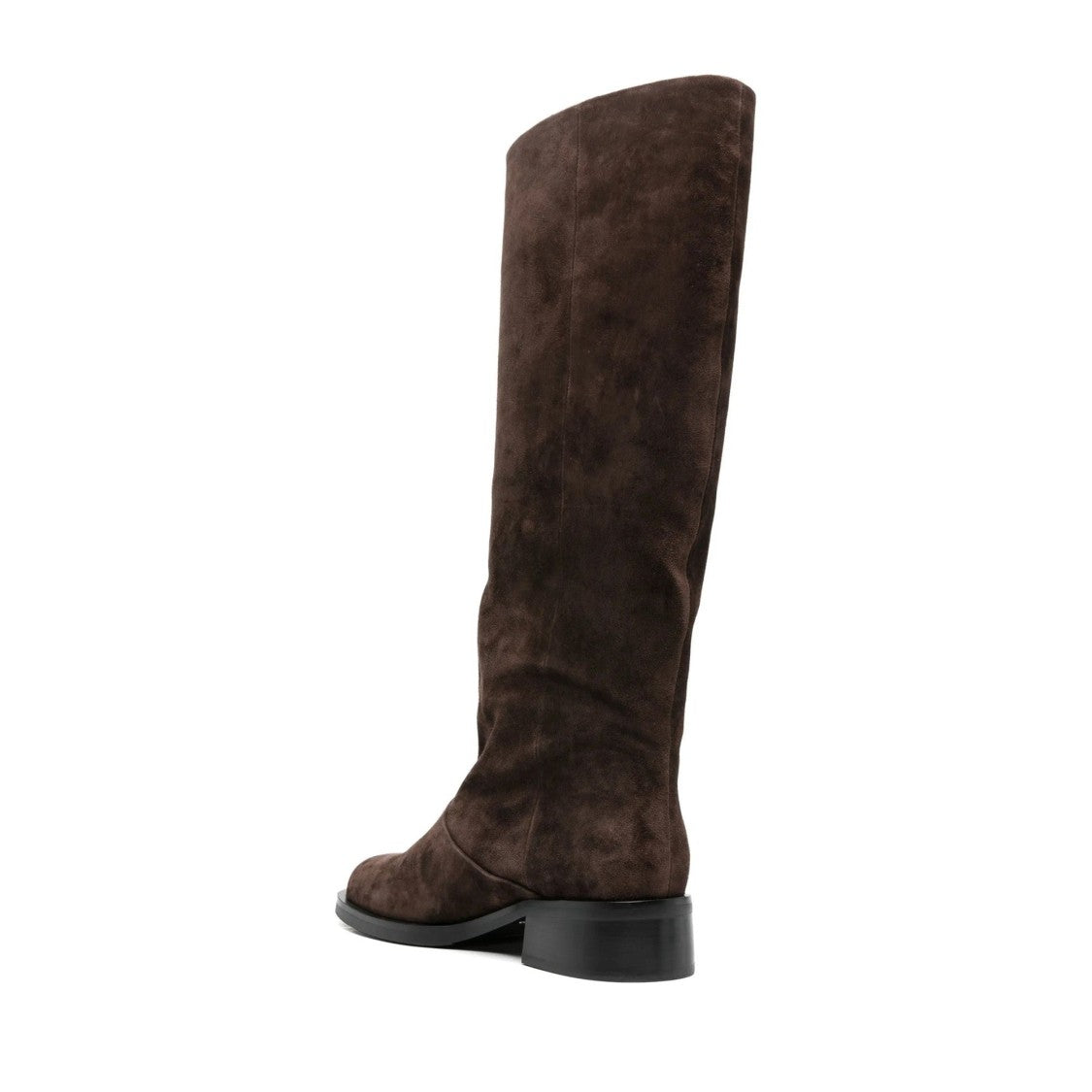 Adrianna Feretti Brown Knee-High Low Block Heel Suede Boots