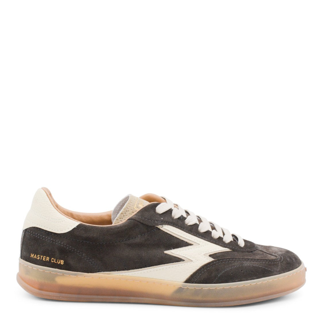 Moaconcept Dark Brown Sneakers From Moaconcept Featuring Round Toe, Laces Fastening, Lateral Logo Print, Contrasting Heel And Flat Rubber Sole.