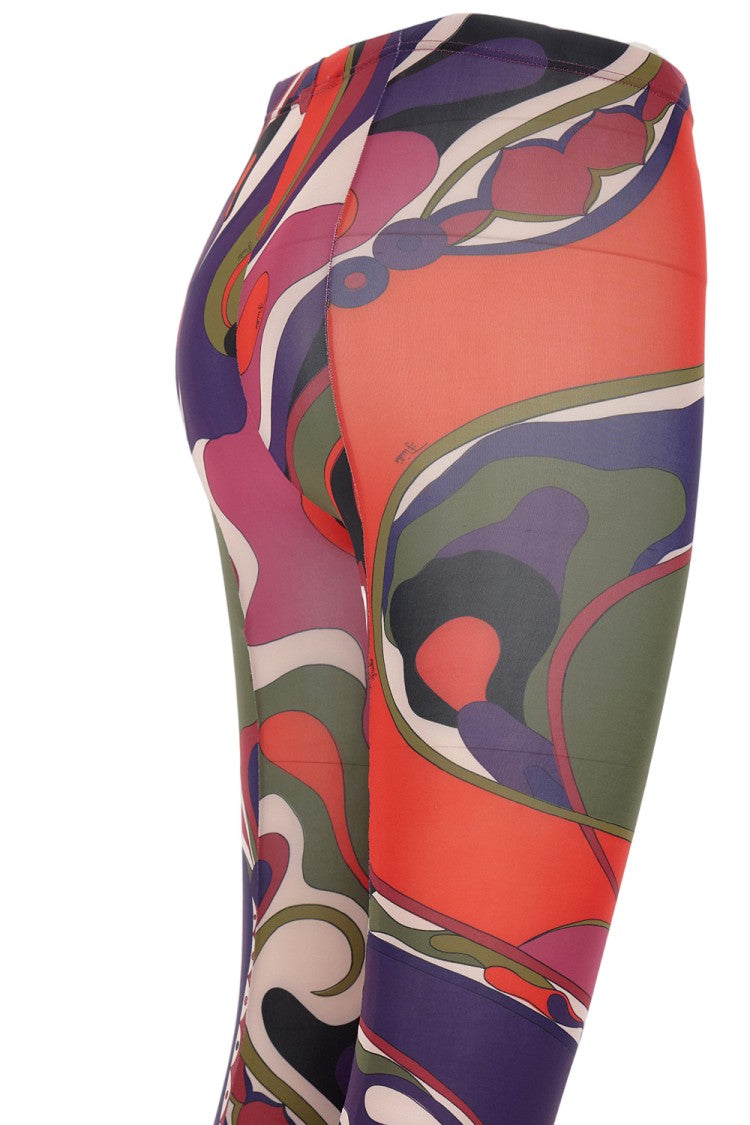 Emilio Pucci Multicolored Abstract Print Stretch Jersey Tights