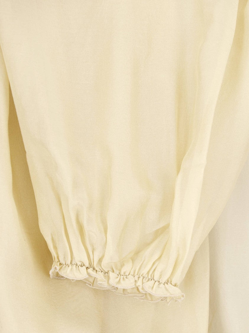 Paloma Wool Beige Weza Semi-Transparent Silk Trousers