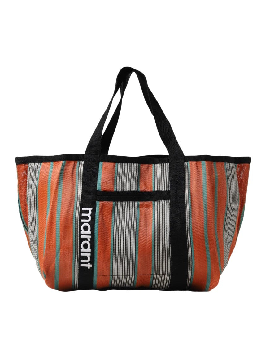 Isabel Marant Striped Medium Shoulder Bag With Iconic Branding