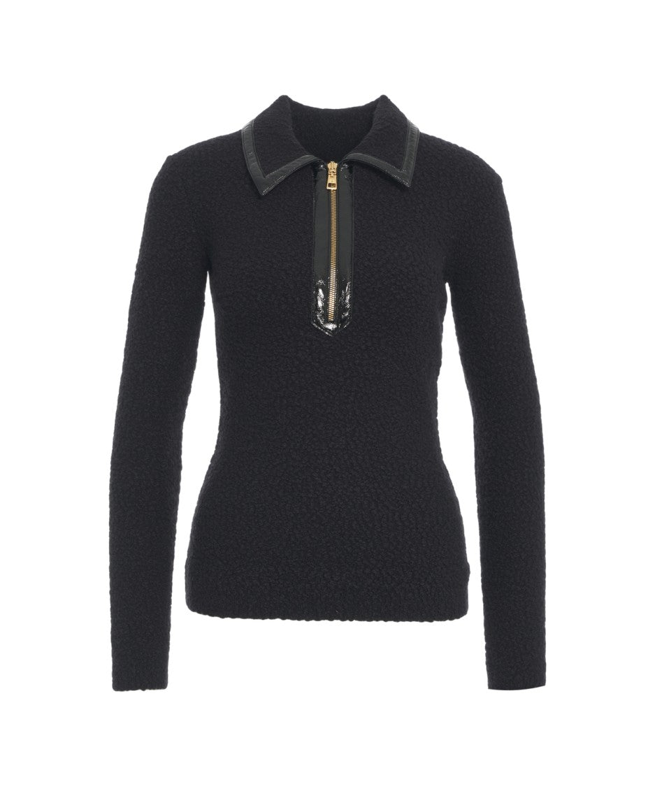 Elisabetta Franchi Knit Sweater With Polo Collar