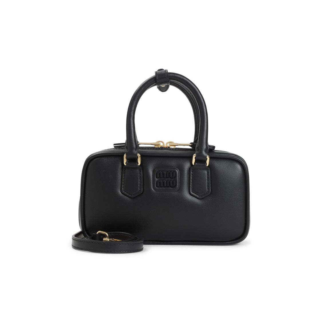 Miu Miu Arcadie Mini Black Calf Leather Shoulder Bag