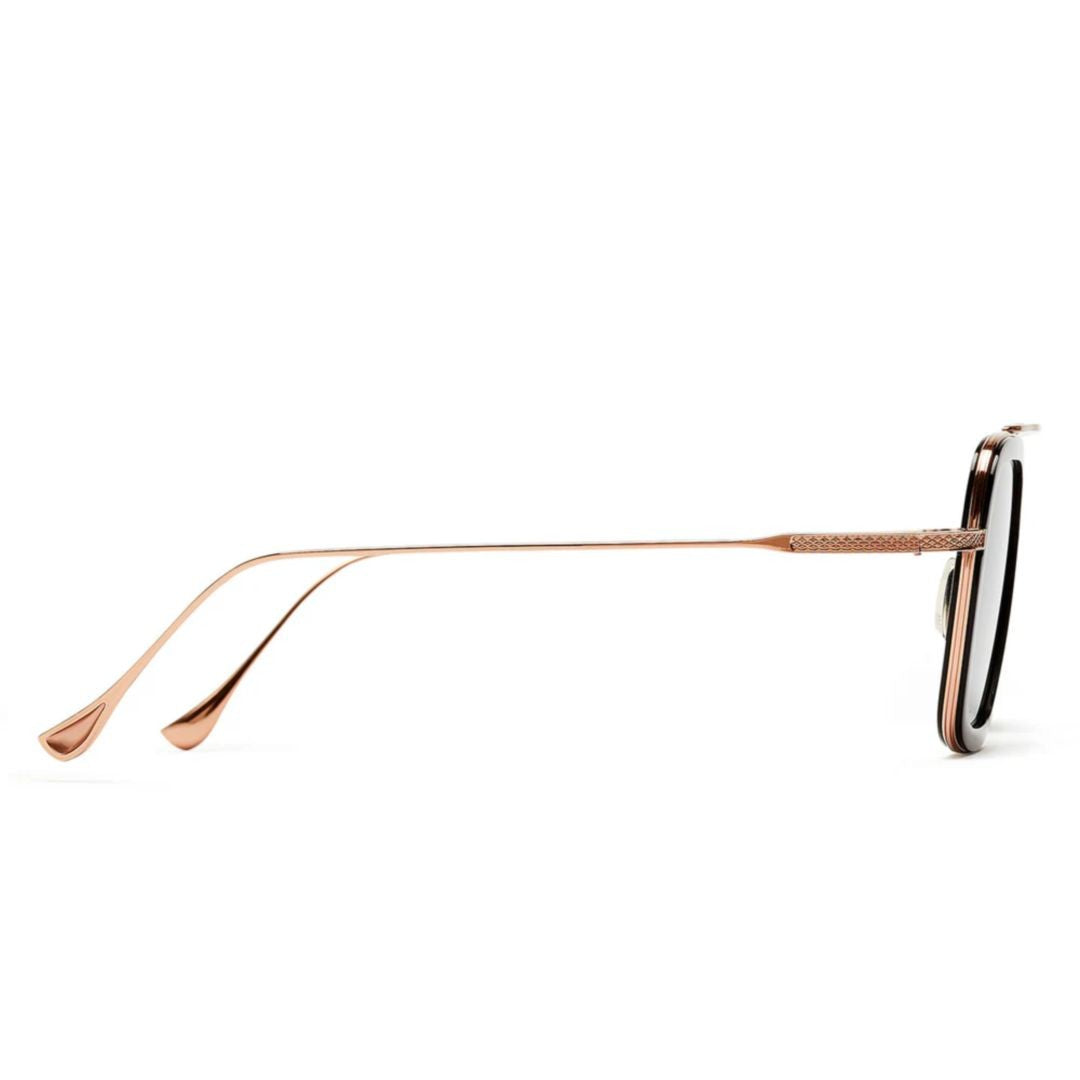 Dita Flight.006 Bold Square Frame Sunglasses With Rose Gold Finish