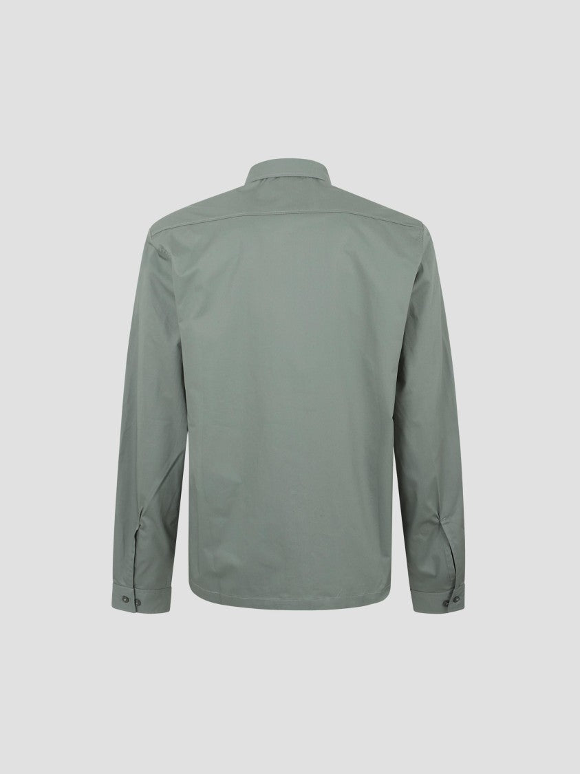 C.P. Company Textured Dark Grey Button-Down Long-Sleeve Shirt