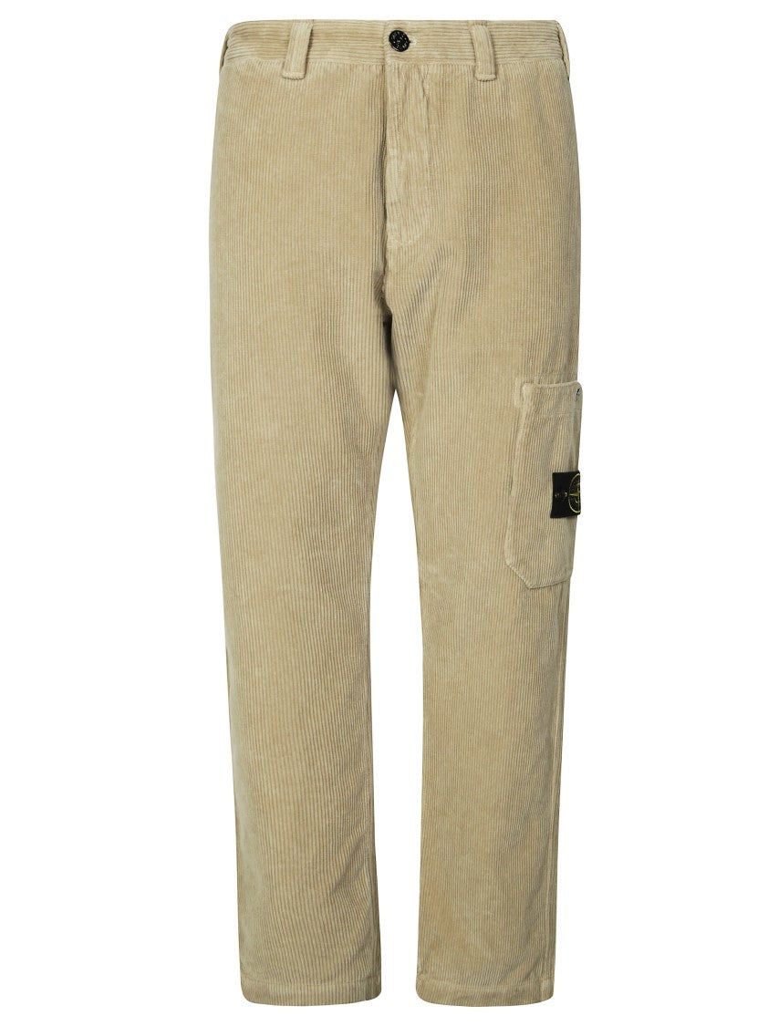Stone Island Straight Leg Black Pants With Minimalist Design