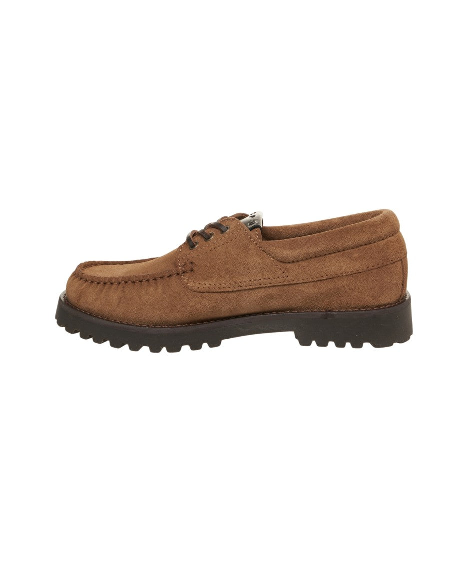 Copenaghen Brown High-Quality Suede Lace-Up Shoes With Robust Sole