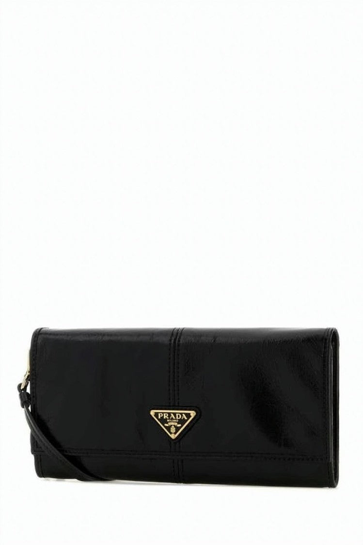 Prada Smooth Calf Leather Wallet With Detachable Shoulder Strap