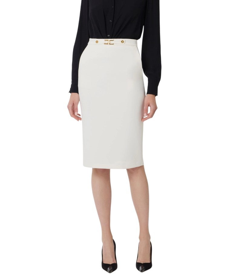Elisabetta Franchi Pencil Skirt With Jewel Logo