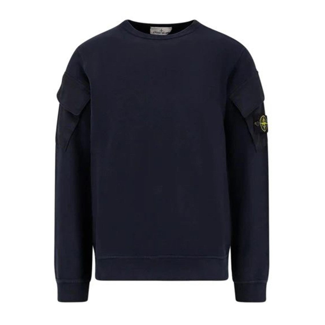 Stone Island Navy Blue Cotton Sweatshirt With Flap Pockets