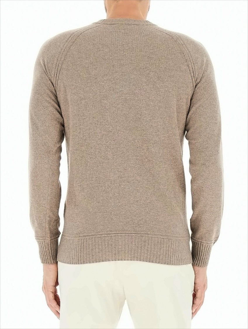 K-Way Crewneck Sweater In Cashmere-Wool Blend With Logo Detail