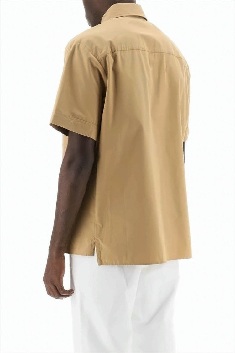 A.P.C. Short-Sleeve Brown Cotton Shirt