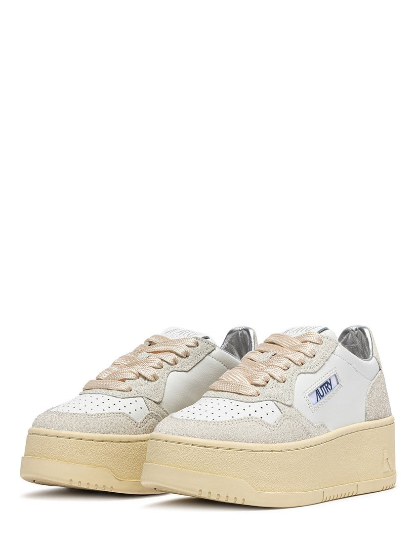 Autry White Platform Sneakers With Leather