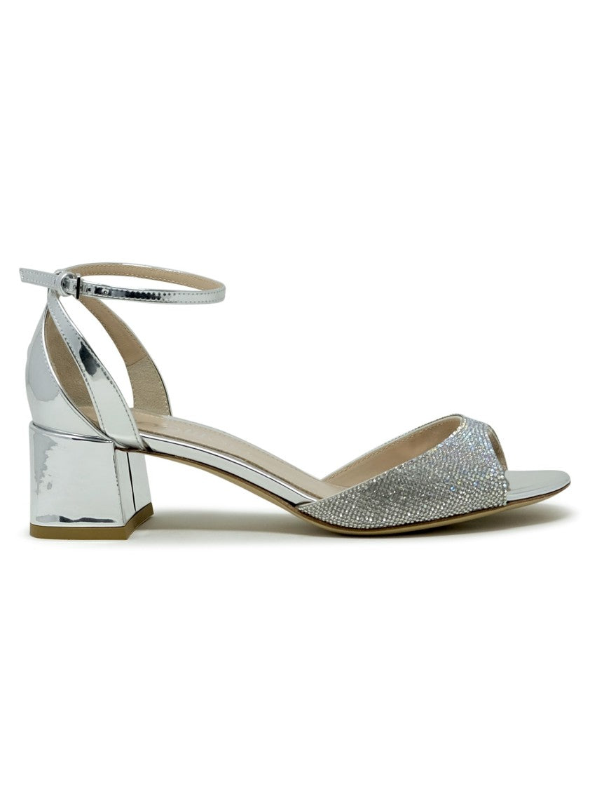 Ninalilou 351022B5/12 Silver Patent Sandals