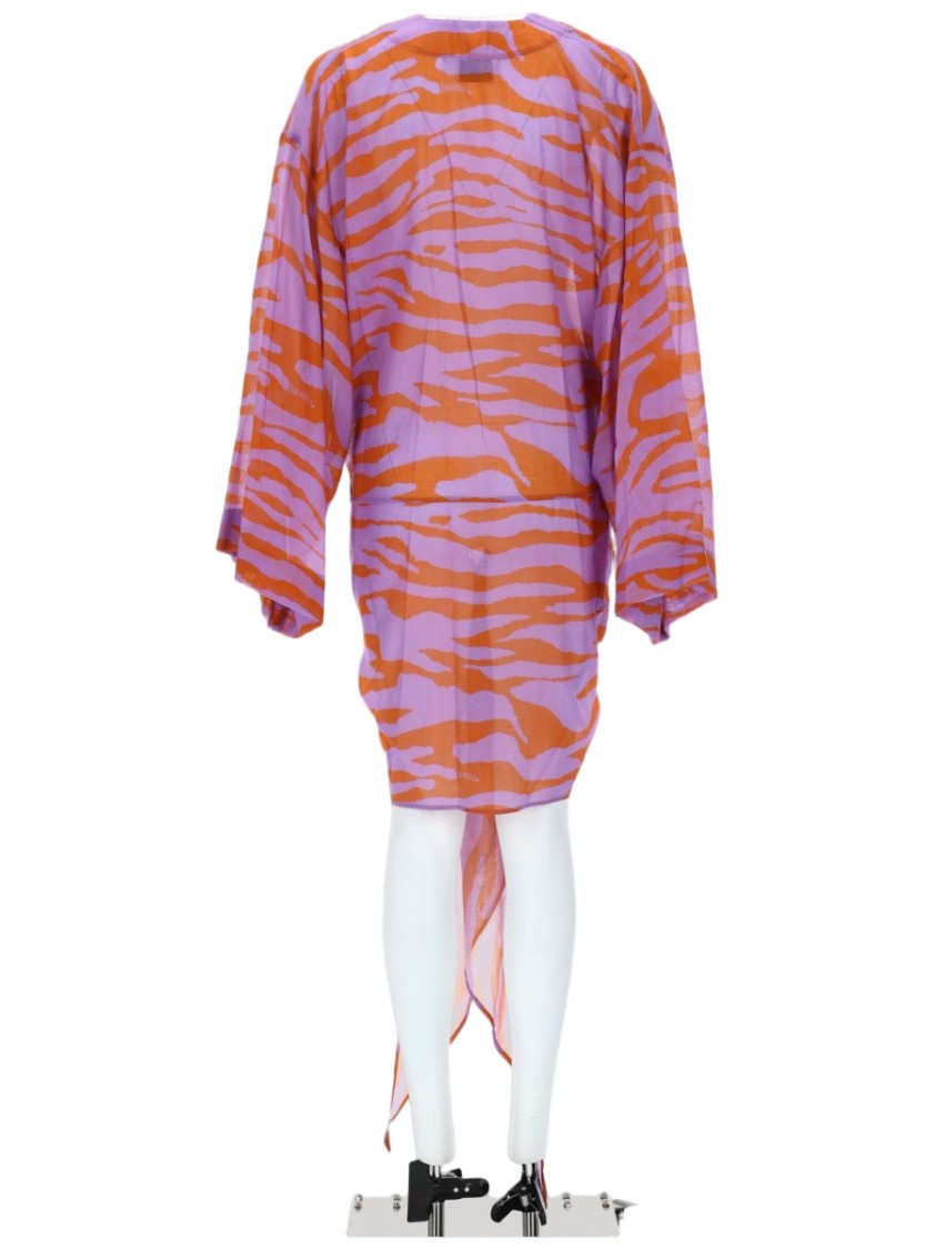 The Attico Animal Print Plunging V Dress