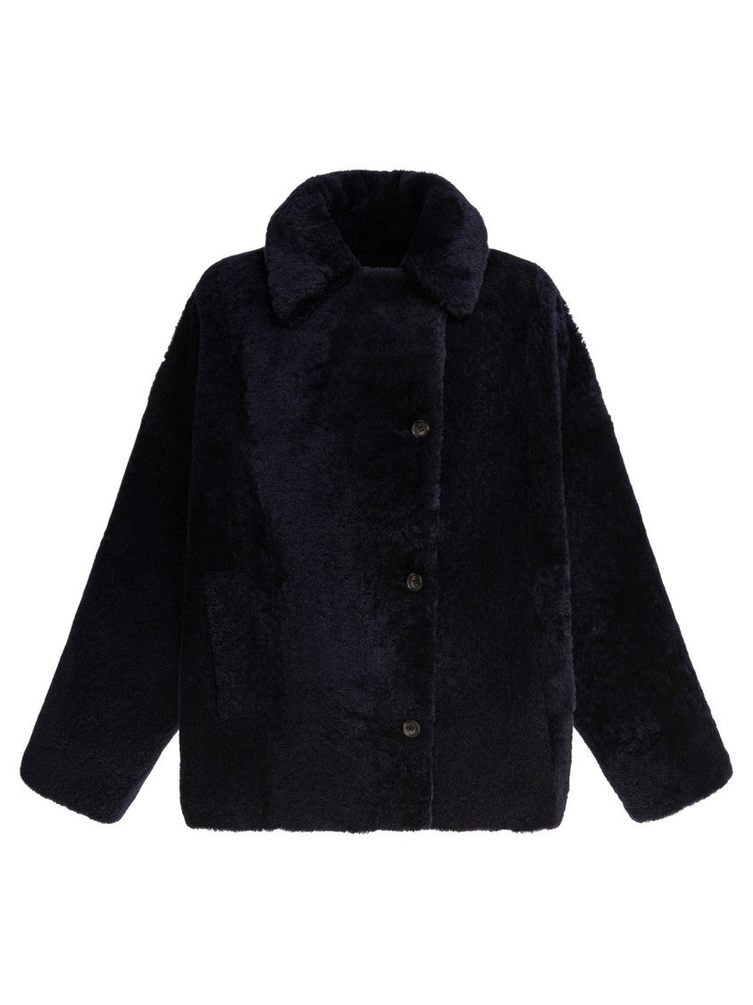 B&W Textured Black Lamb Coat