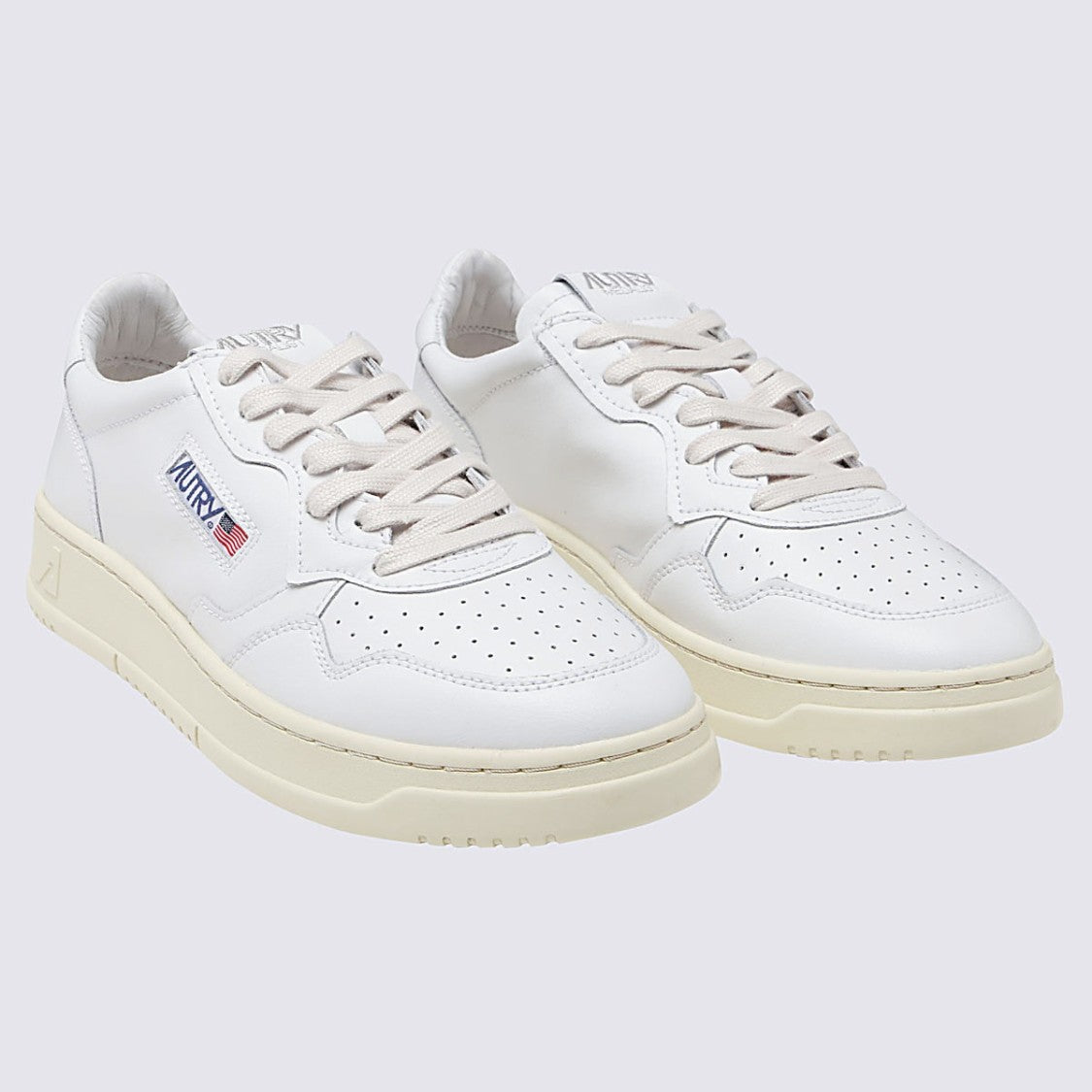 Autry Leather Low-Top Sneakers With Perforated Detailing